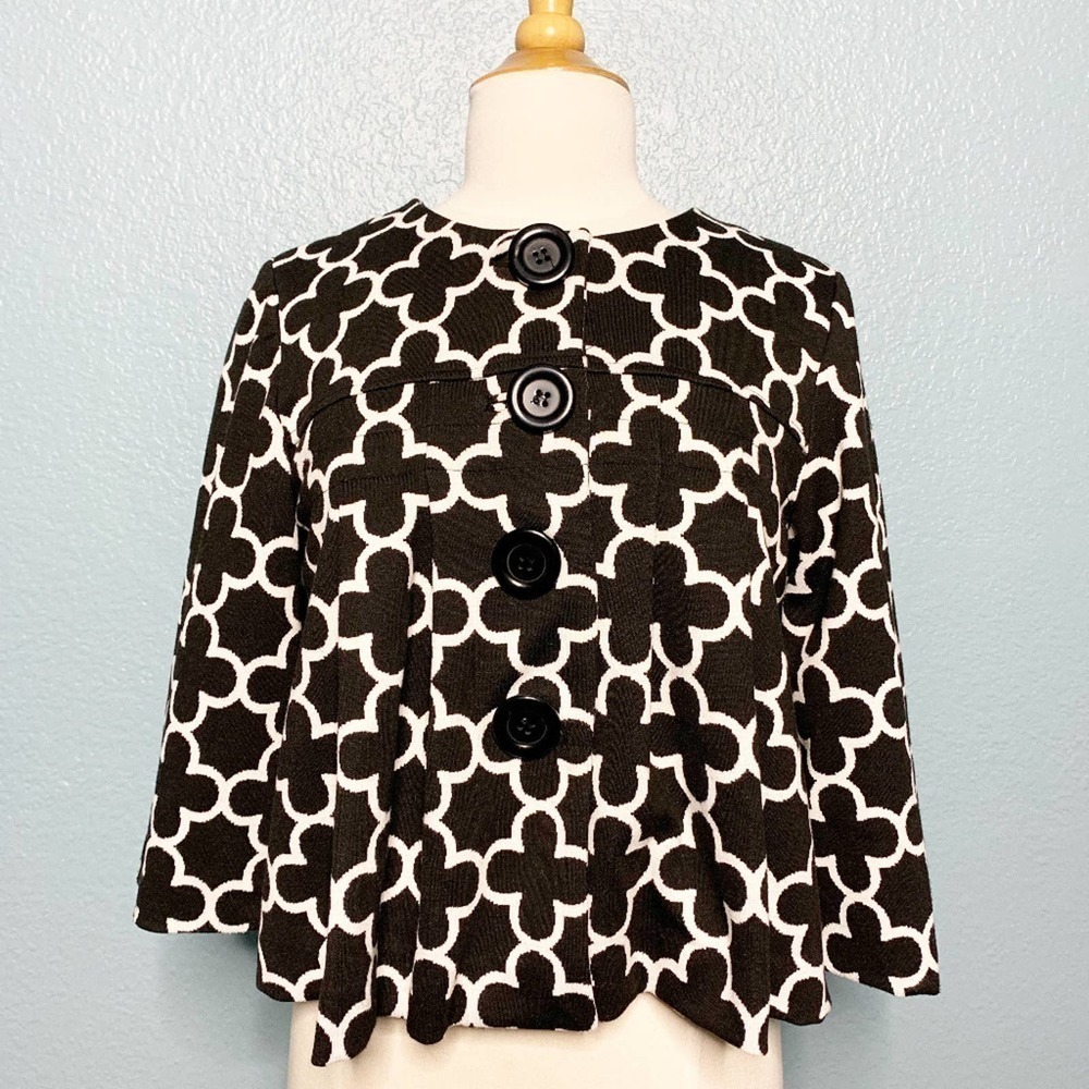 Grace Elements Pleated Cropped Swing Blazer